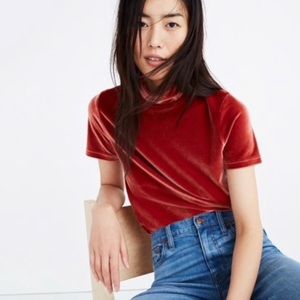 Madewell Velvet mock neck top